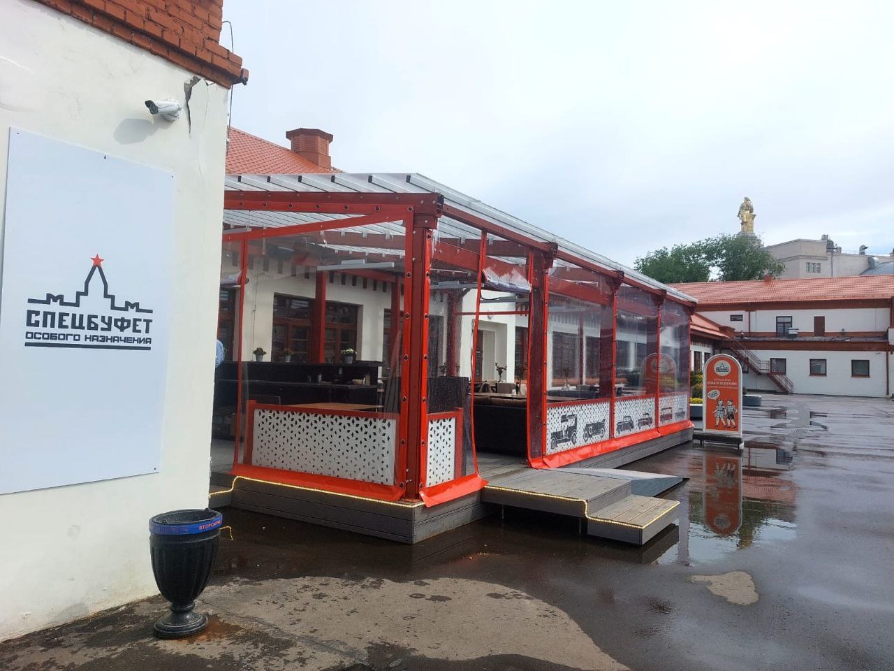 ПВХ шторы для летней террасы кафе в Удомле